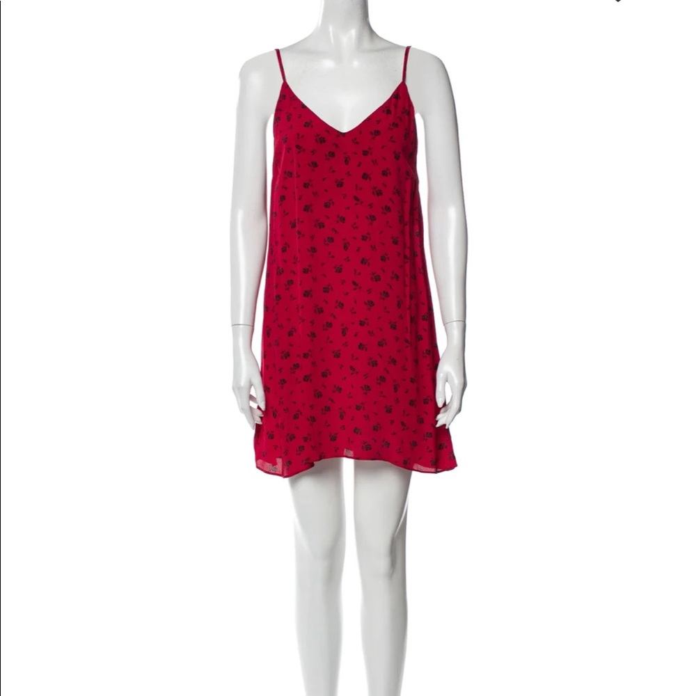 Reformation Red Floral Slip Dress